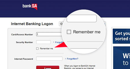 New logon screen - BankSA