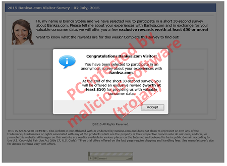 PC infected by malicious software (trojan) PC infected by malicious software (trojan)