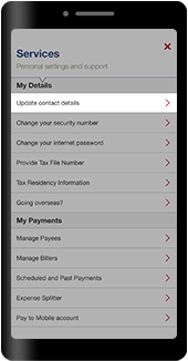 Update your contact details Update your contact details