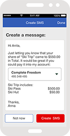 Create an SMS to send to your friends Create an SMS to send to your friends
