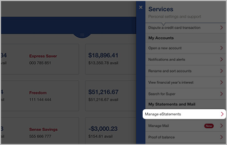 Manage eStatements Manage eStatements