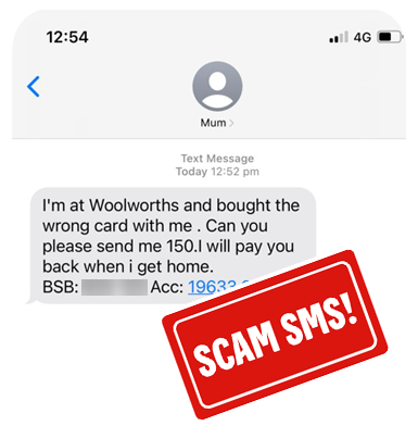 SMS scam example SMS scam example
