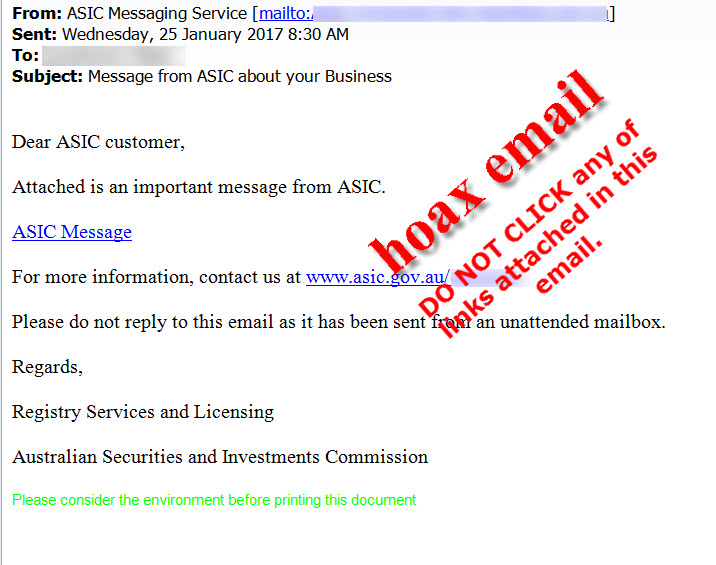 ASIC scam email ASIC scam email
